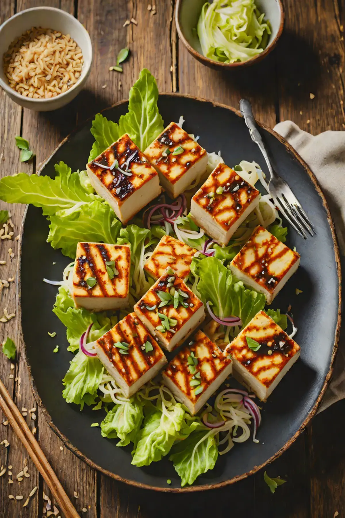 Grilled Tofu with Cabbage