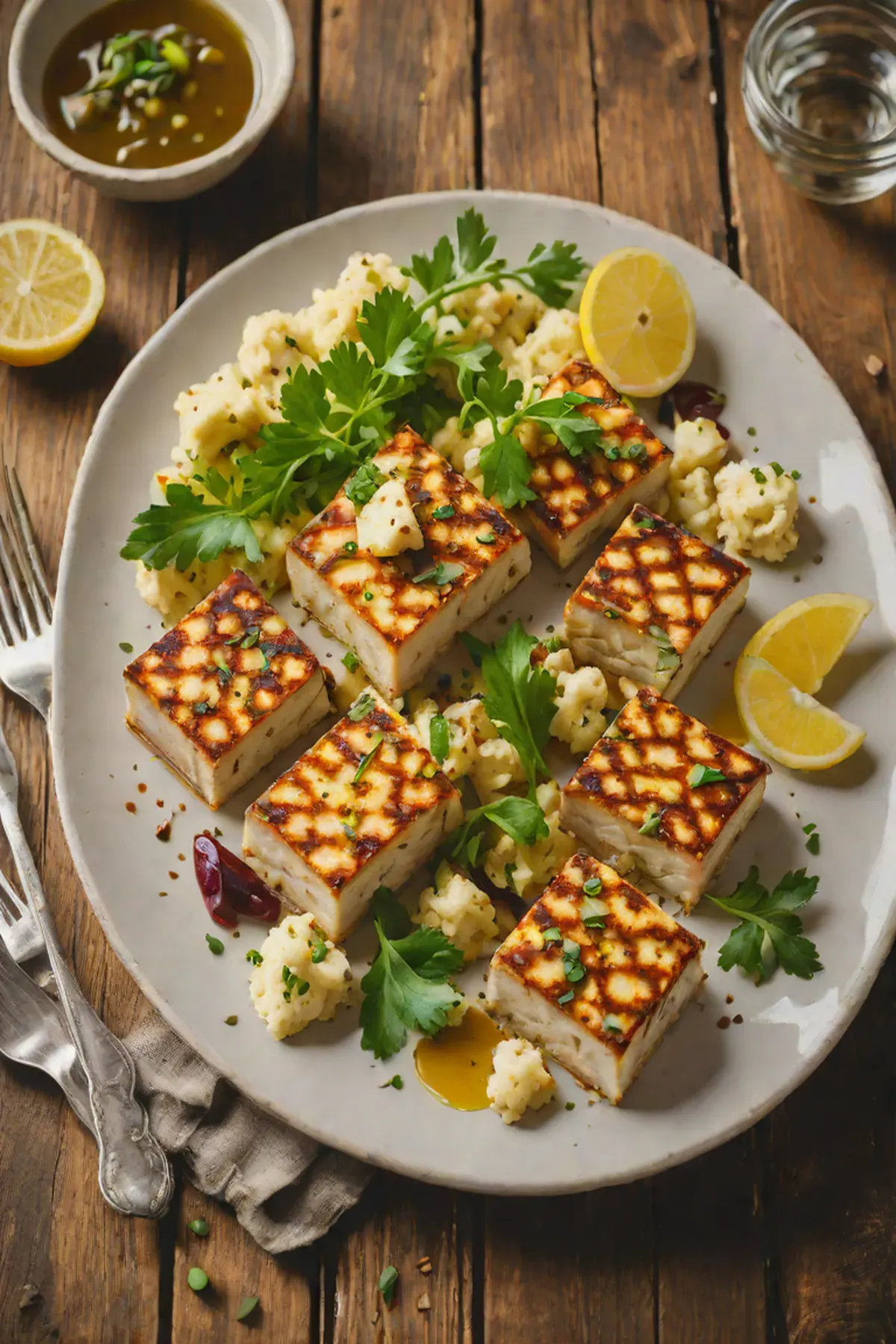 Grilled Tofu with Cauliflower