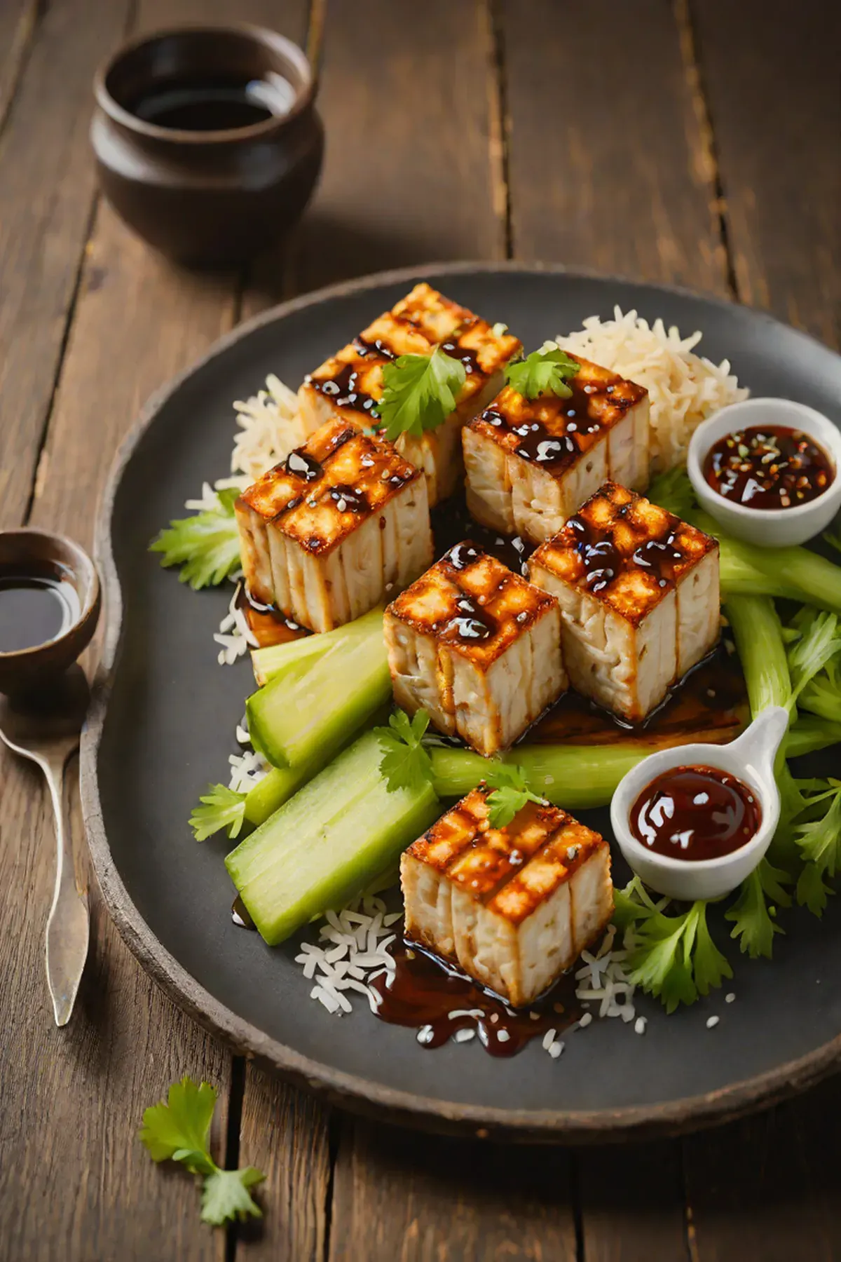 Grilled Tofu with Celery