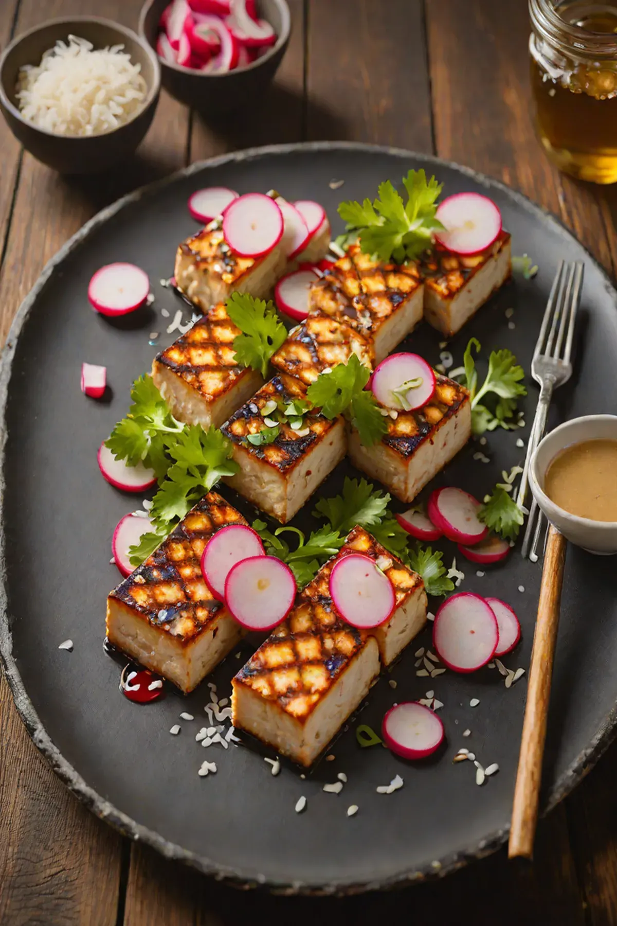 Grilled Tofu with Radish