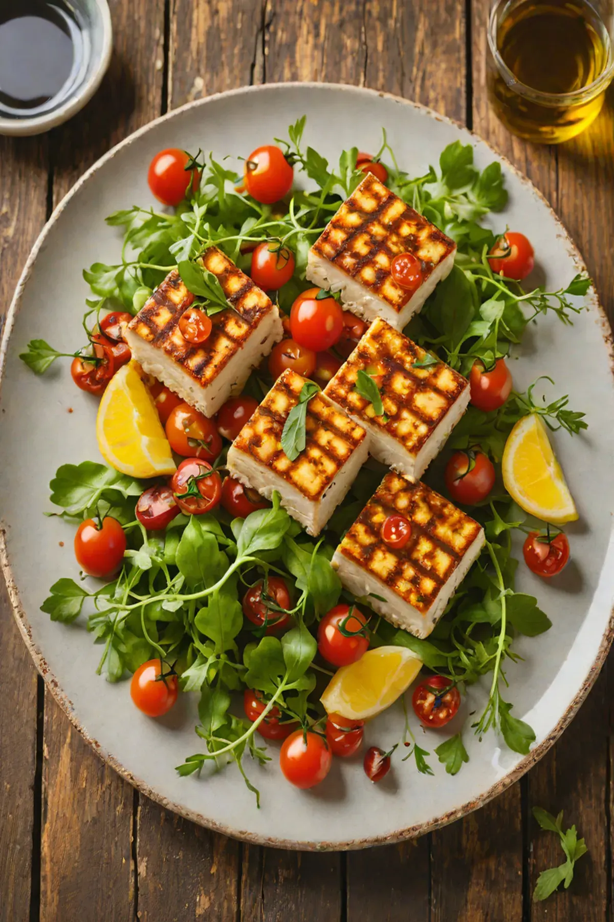 Grilled Tofu with Rocket