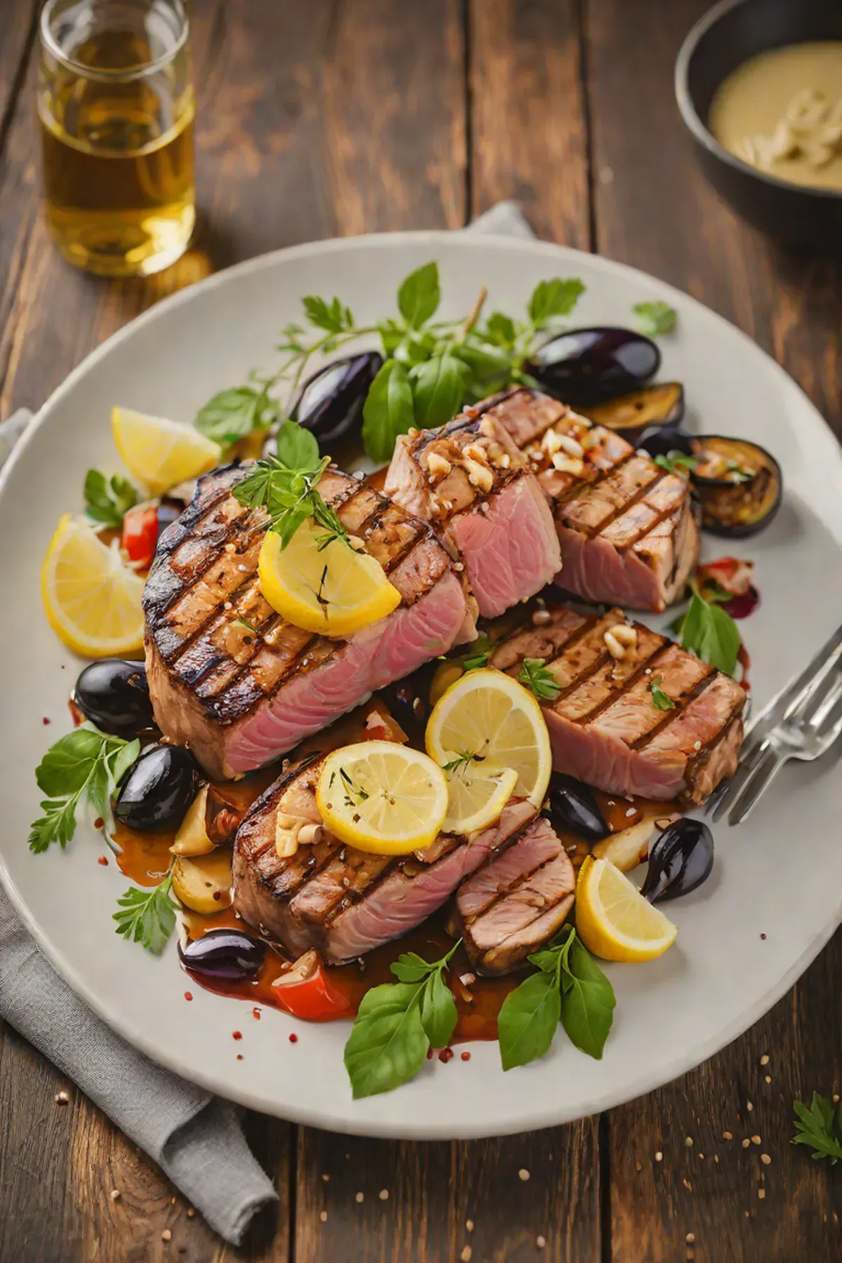 Grilled Tuna with Aubergine