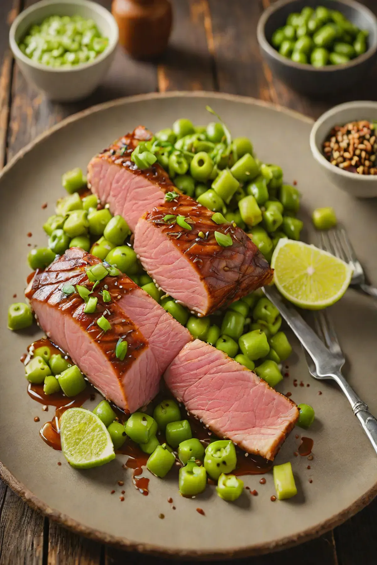 Grilled Tuna with Edamame