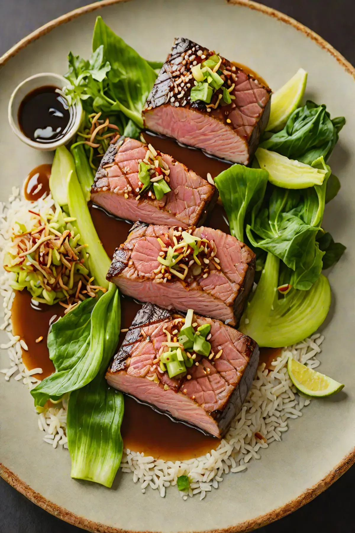 Grilled Tuna with Pak Choi and Ginger-Soy Glaze