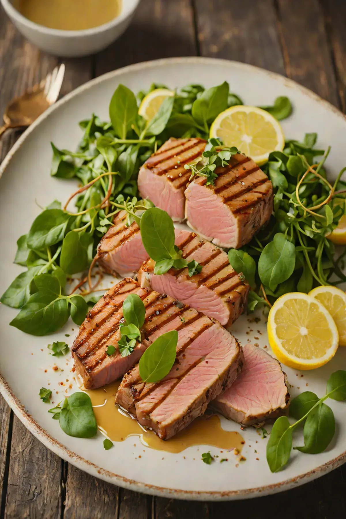 Grilled Tuna with Watercress