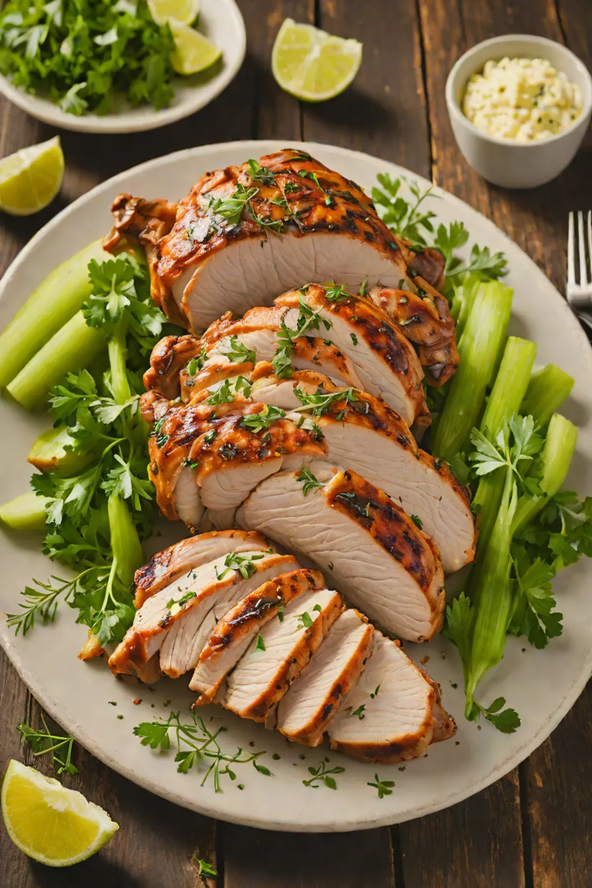 Grilled Turkey with Celery