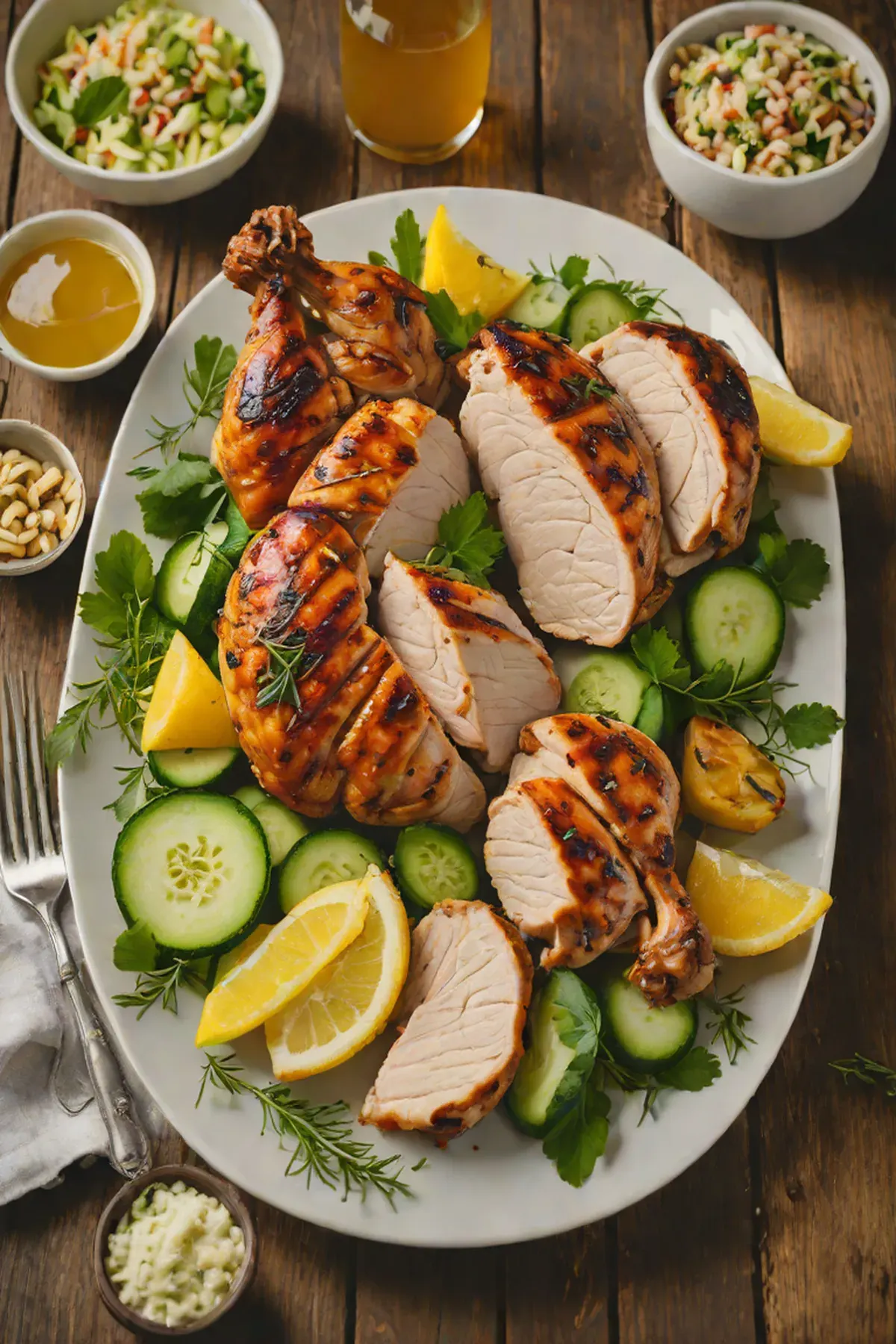 Grilled Turkey with Cucumber