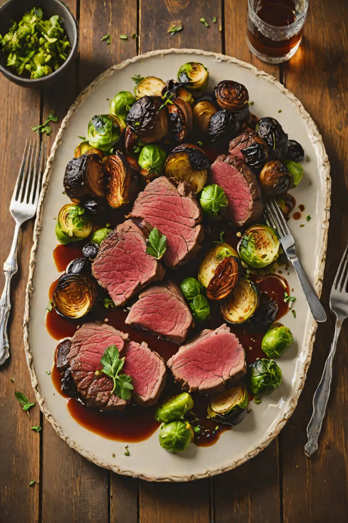 Grilled Venison and Roasted Brussels Sprouts