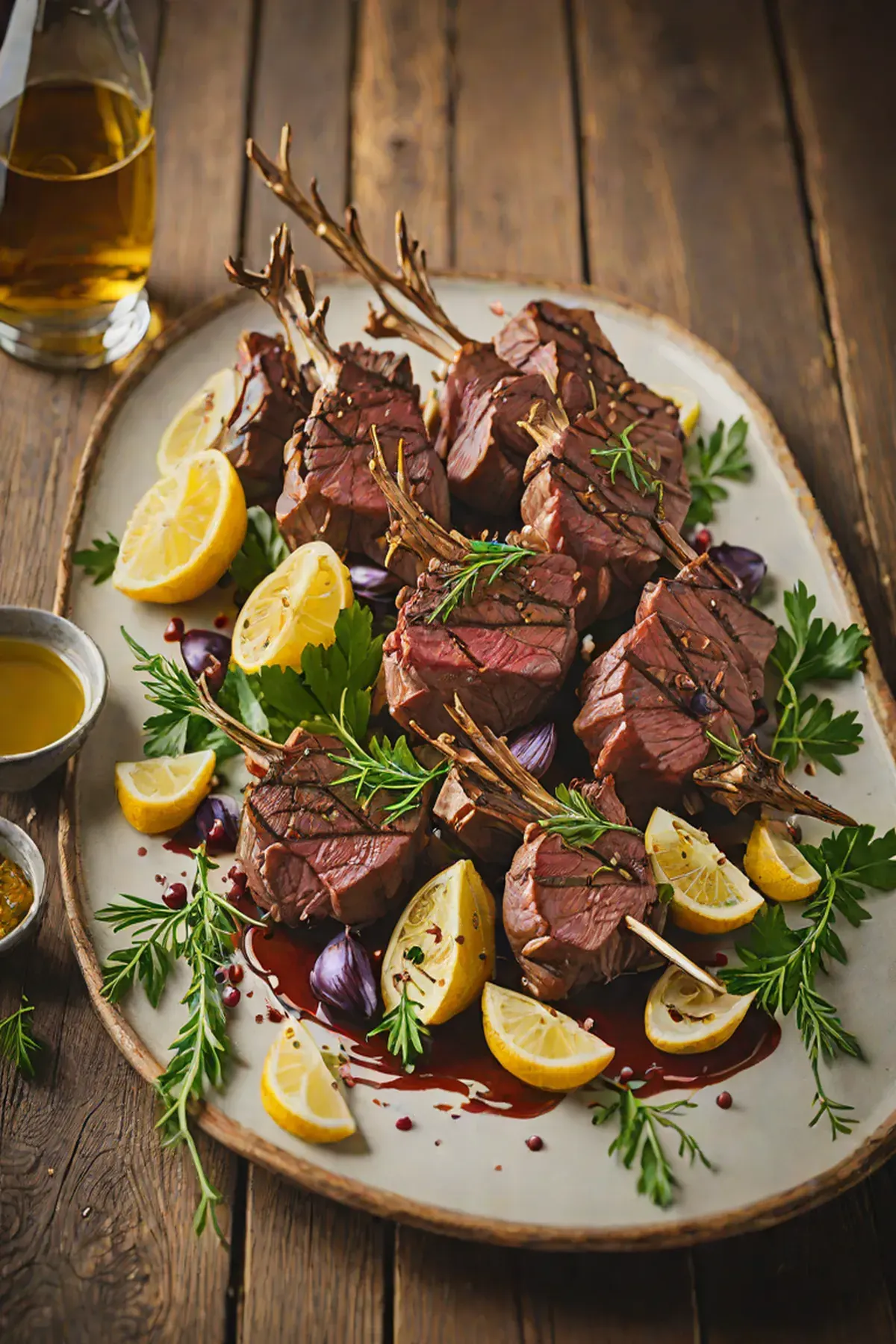 Grilled Venison with Artichoke Heart Skewers