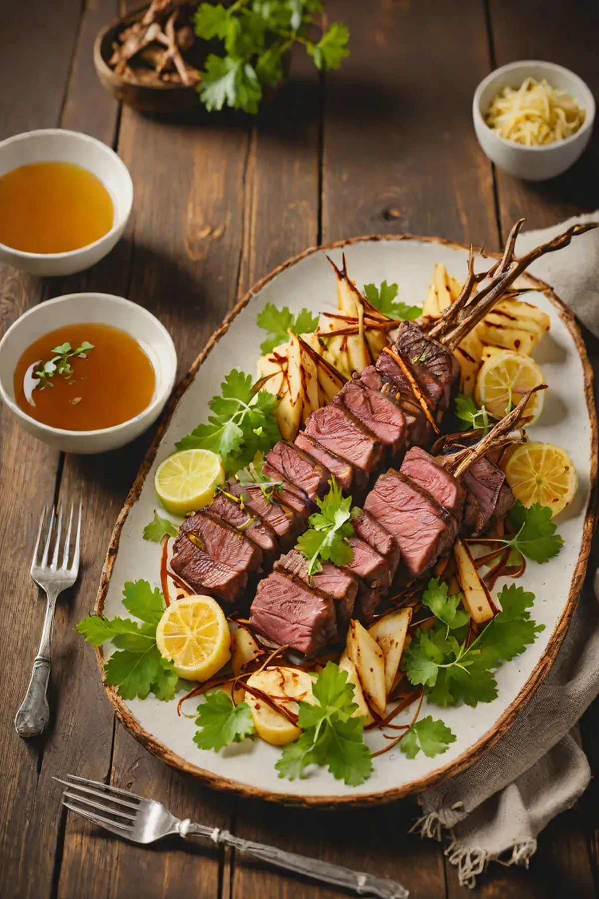 Grilled Venison with Bamboo Shoots