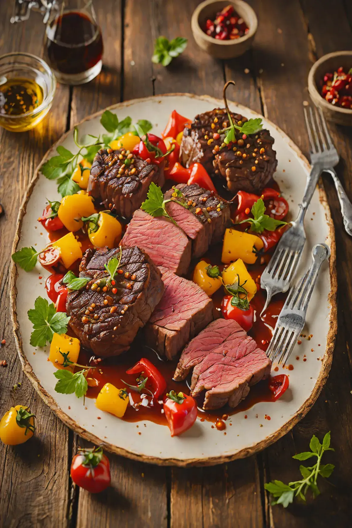 Grilled Venison with Bell Pepper