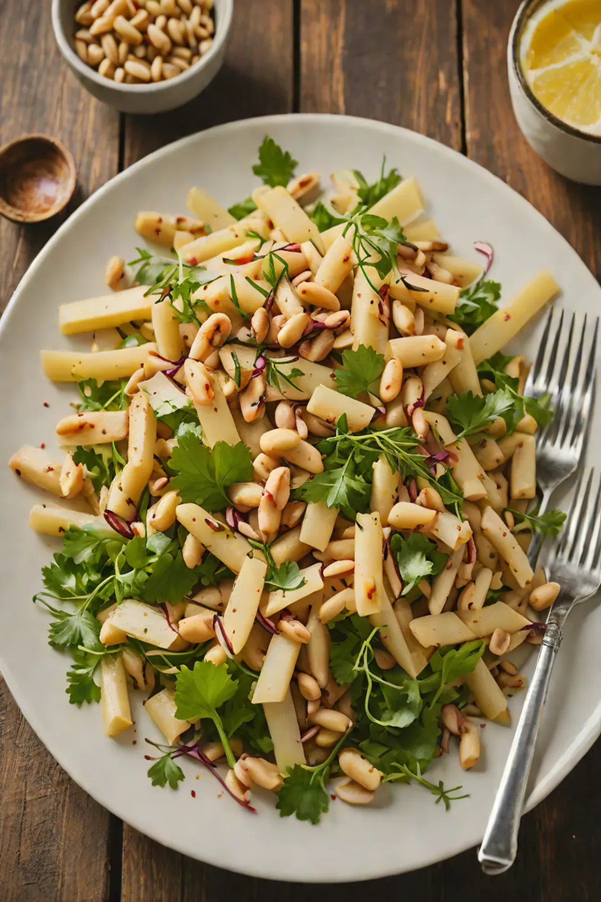 Grilled White Beans and Bamboo Shoot Salad