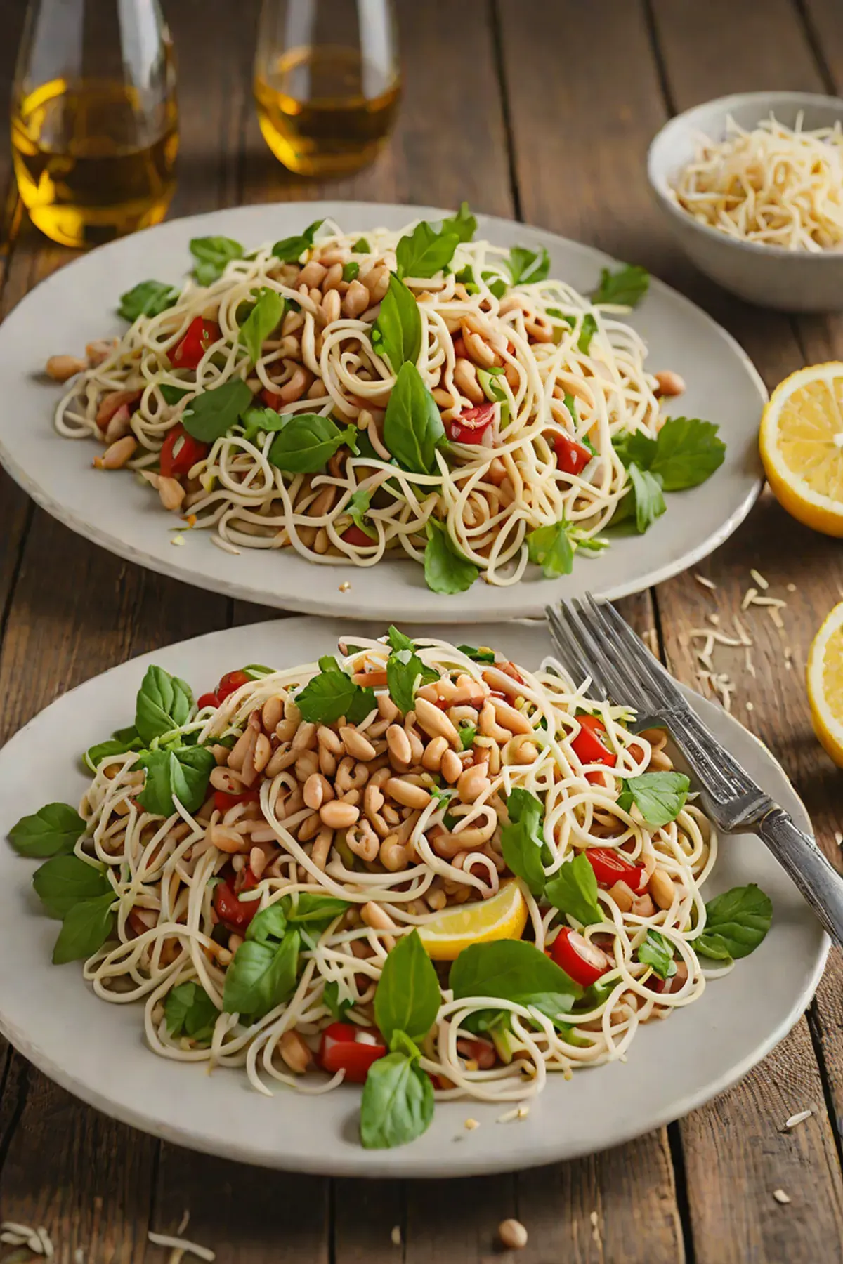 Grilled White Beans and Bean Sprouts Salad