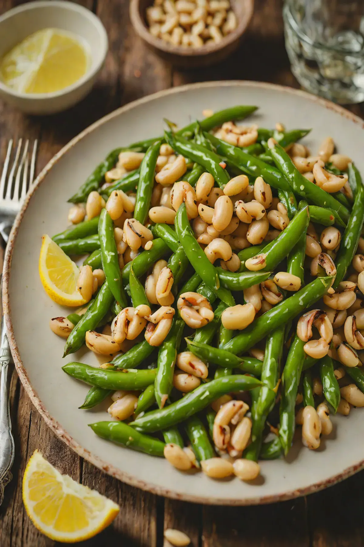 Grilled White Beans and Green Beans with Lemon and Garlic