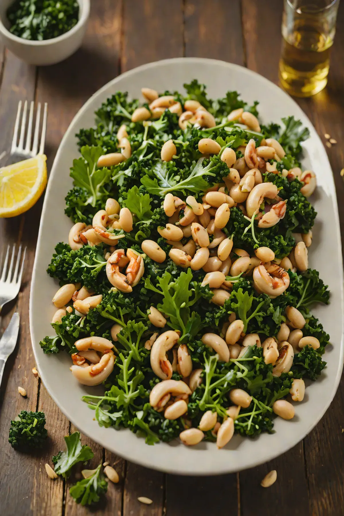 Grilled White Beans and Kale