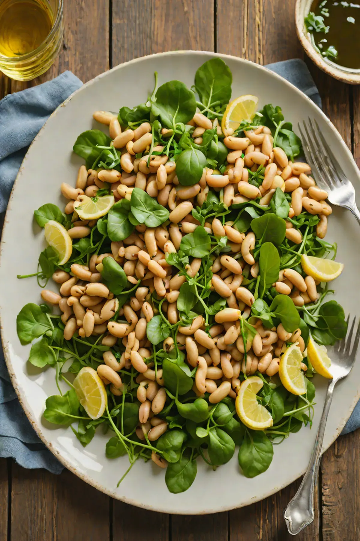 Grilled White Beans and Watercress Salad