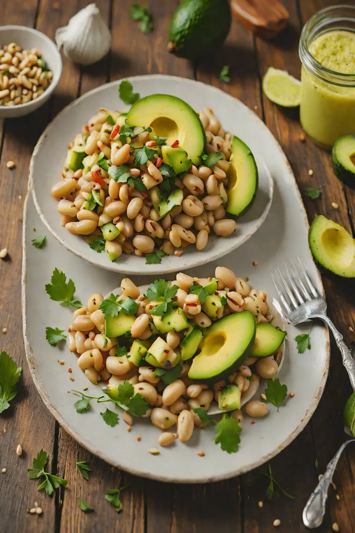 Grilled White Beans with Avocado
