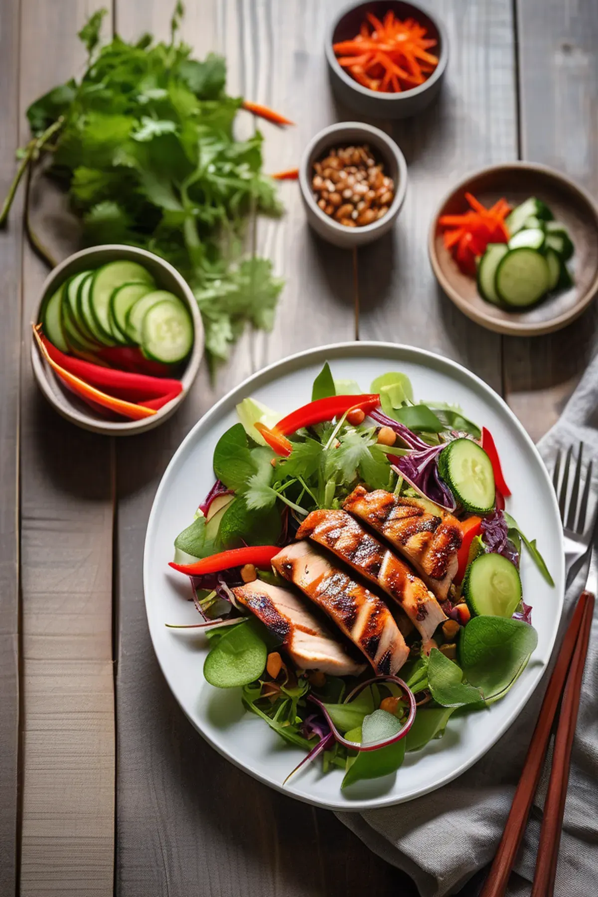 Japanese Grilled Chicken Salad