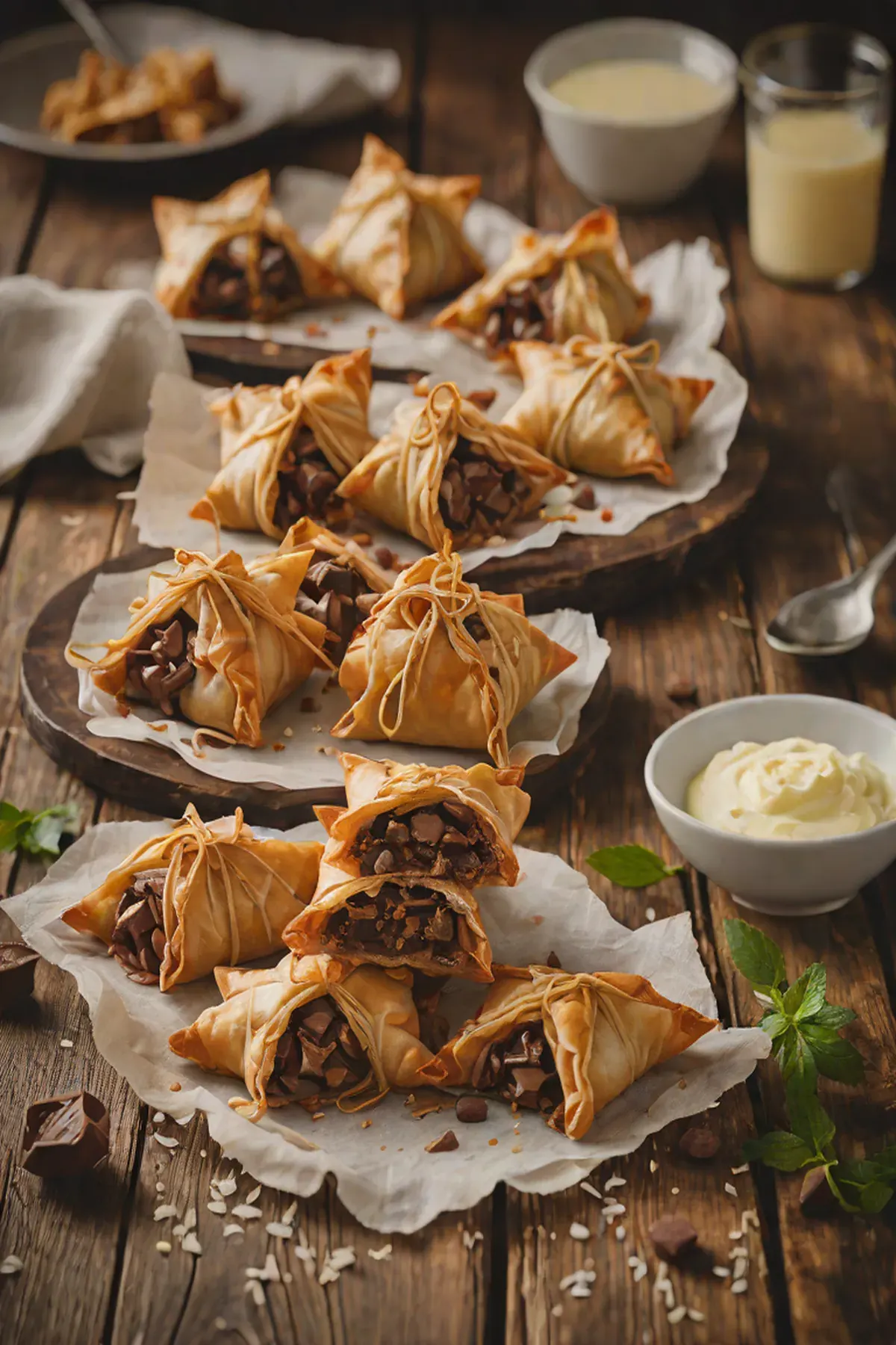 Milk Chocolate Filo Parcels