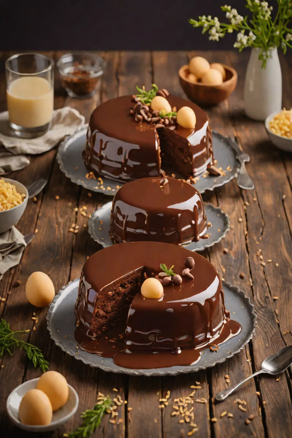 Milk Chocolate Mirror Glaze Cake