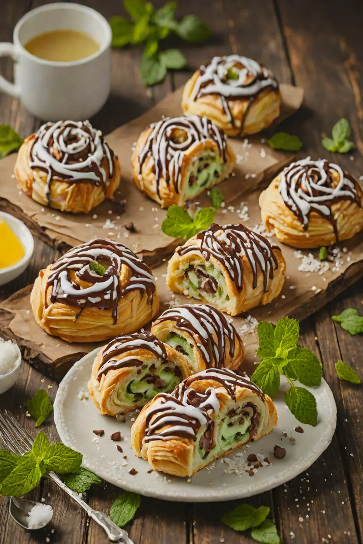 Mint Chocolate Danish Pastry