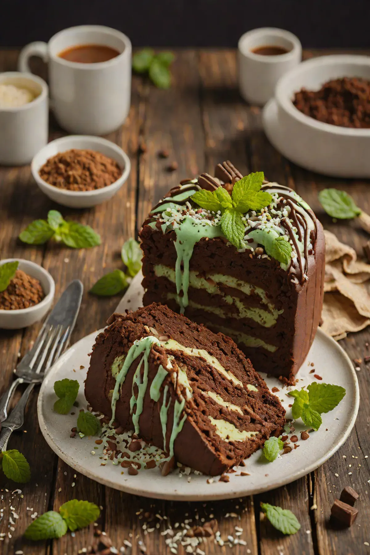 Mint Chocolate Marble Cake