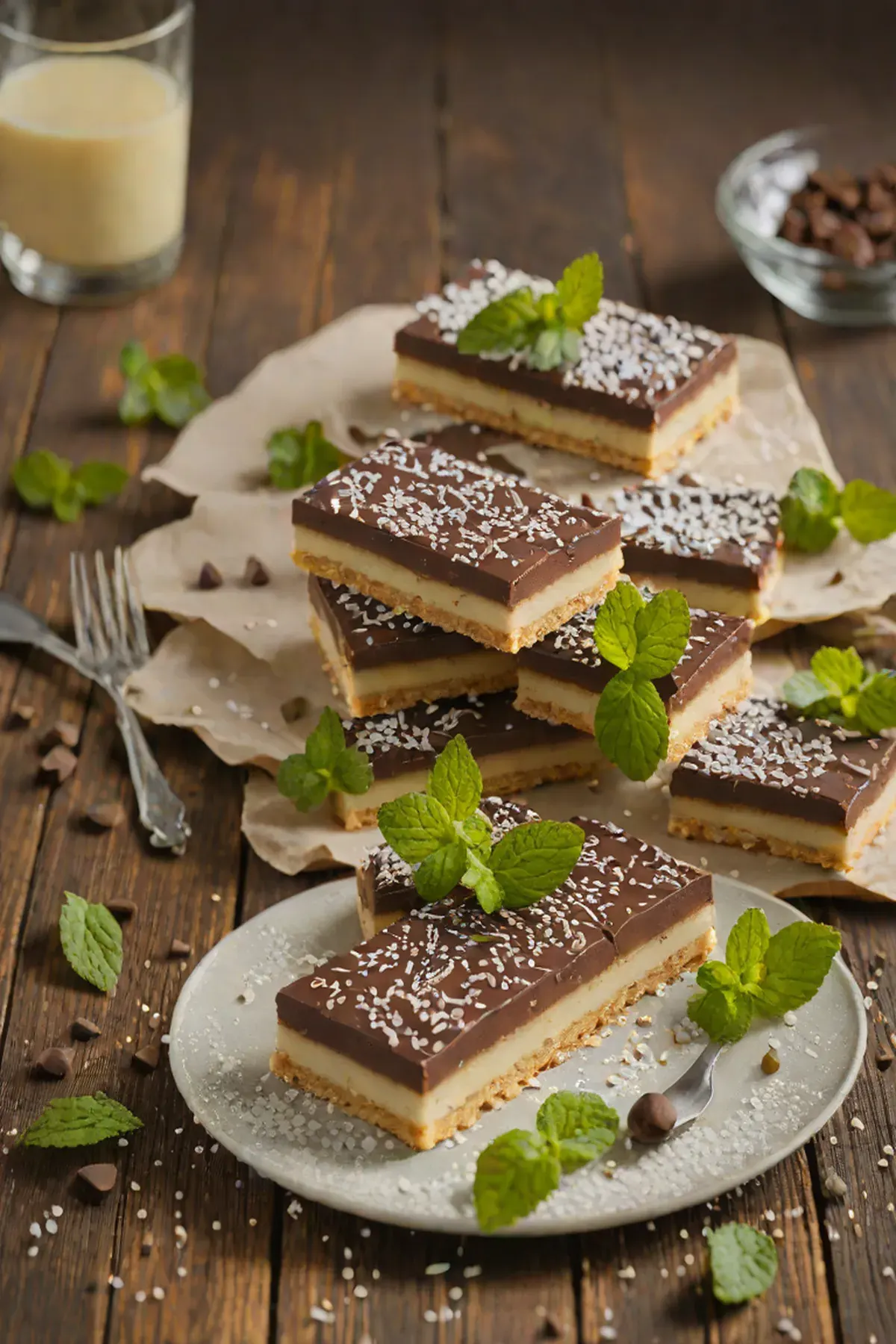 Mint Chocolate Millionaire's Shortbread