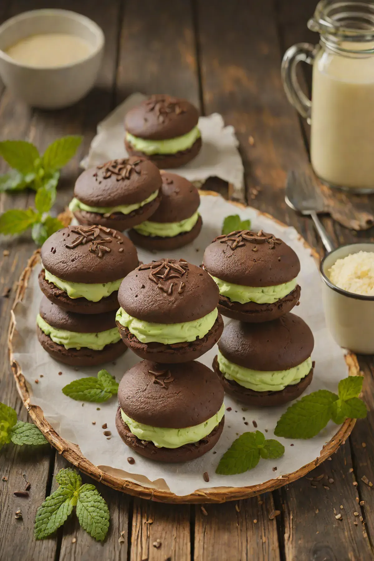 Mint Chocolate Whoopie Pies