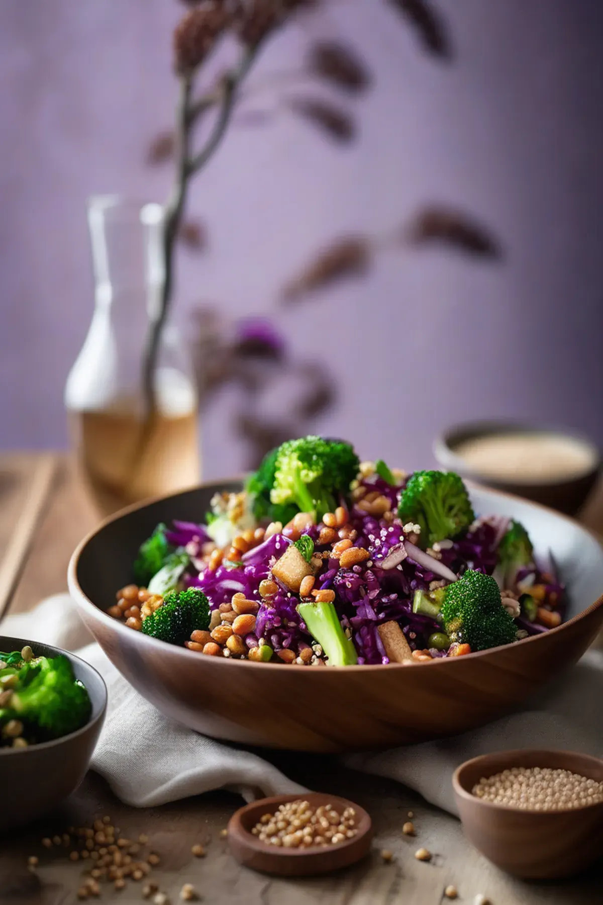 Mixed grain salad with miso, ginger & maple dressing