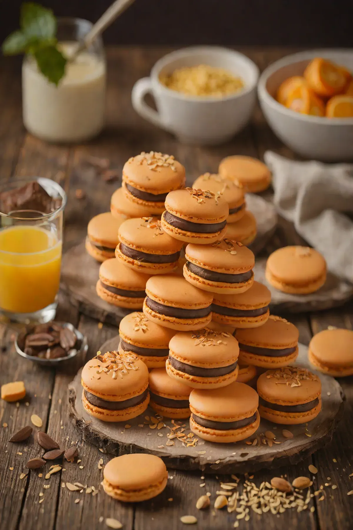 Orange Chocolate Macarons