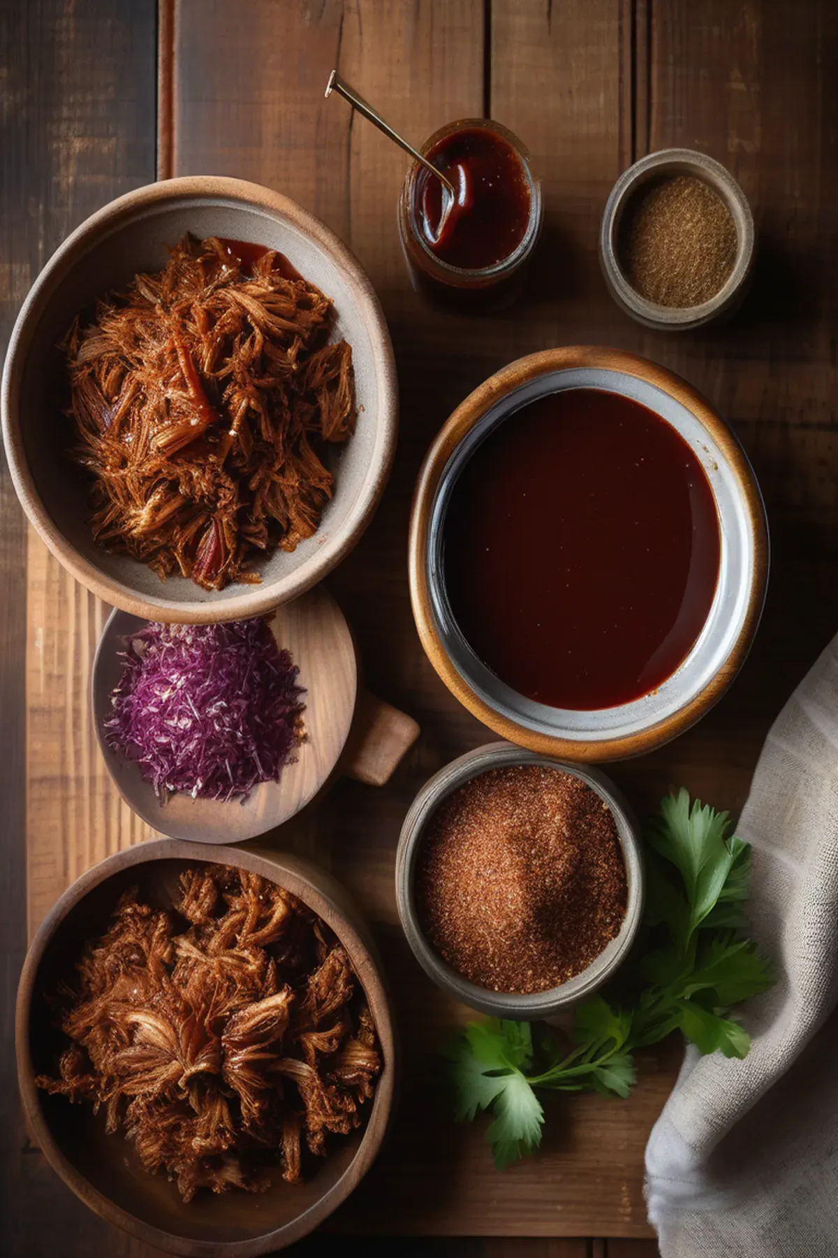 Pulled Pork BBQ, BBQ Rub, and BBQ Sauce