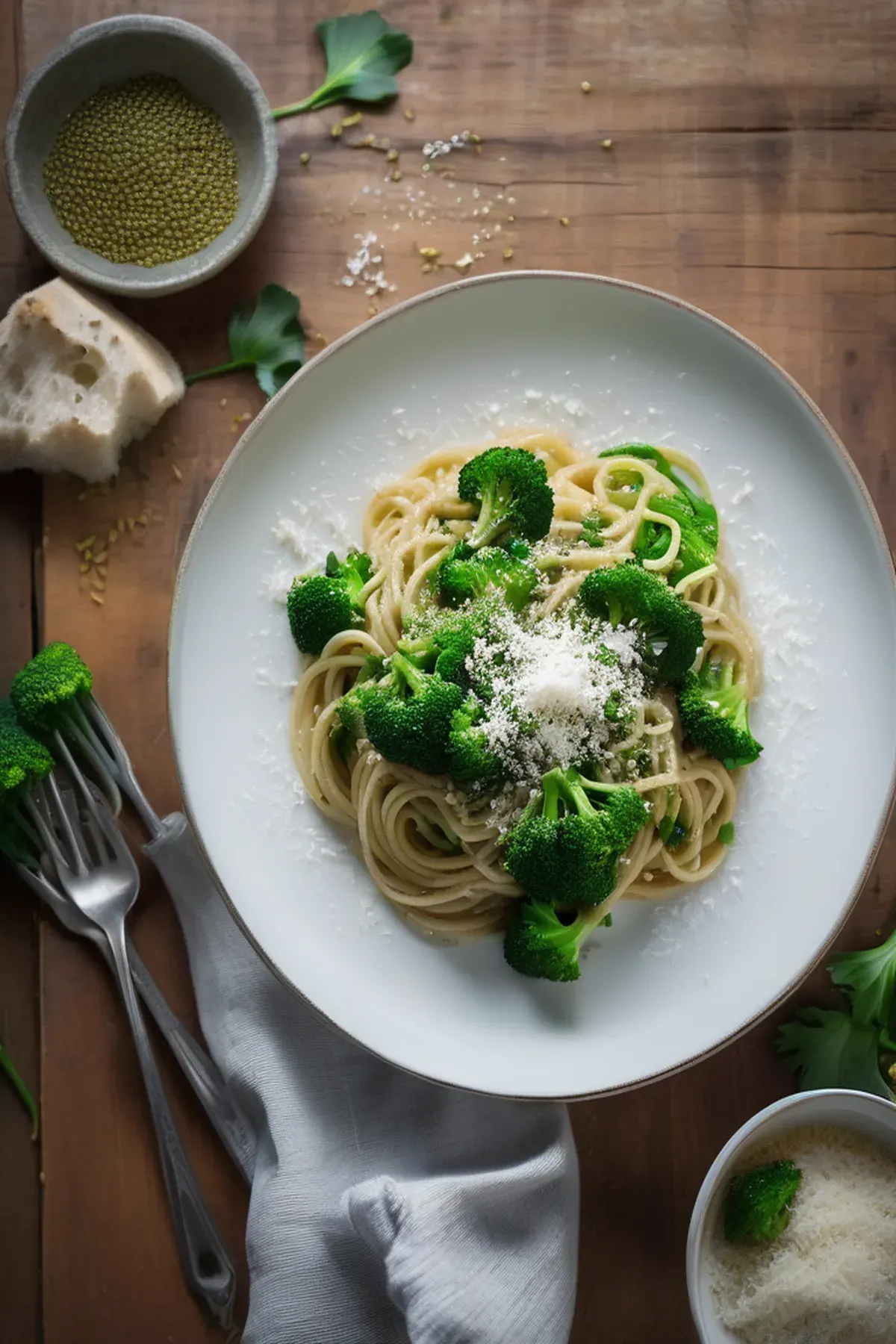 Quick spaghetti with ricotta & broccoli