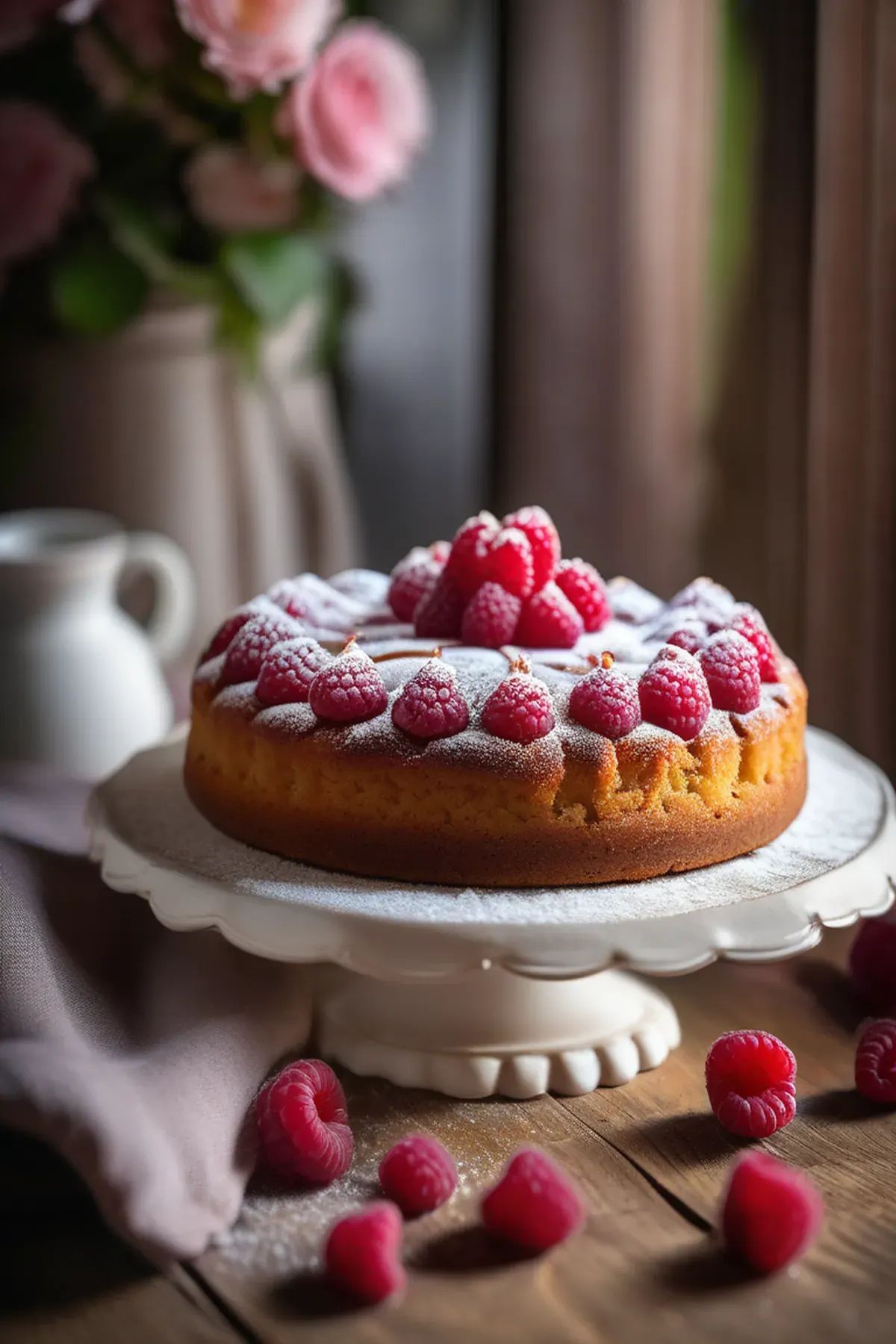 Raspberry bakewell cake