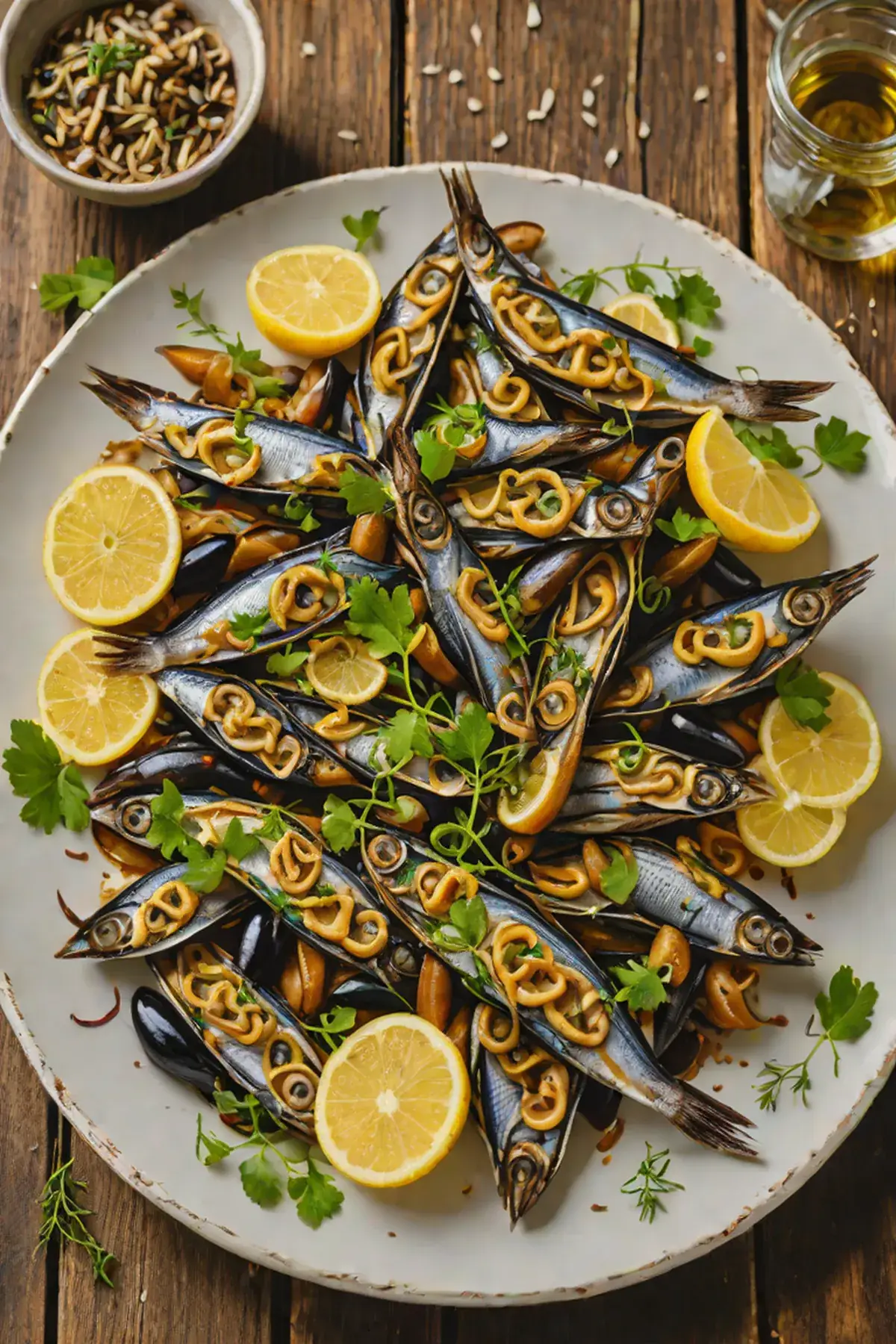 Roasted Anchovies with Aubergine