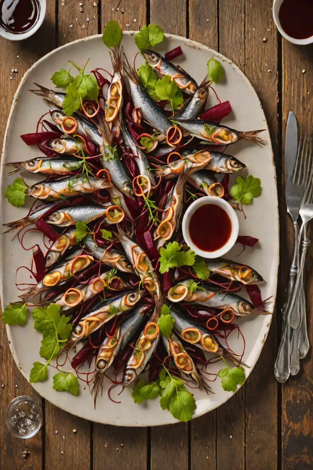 Roasted Anchovies with Beetroot