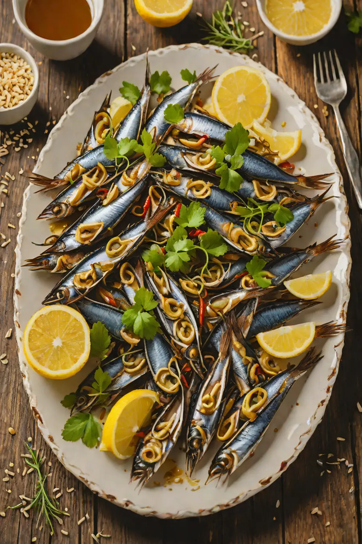 Roasted Anchovies with Garlic
