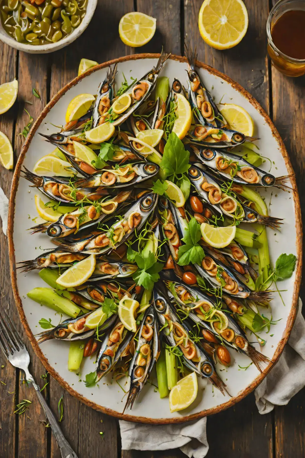 Roasted Anchovies with Leek