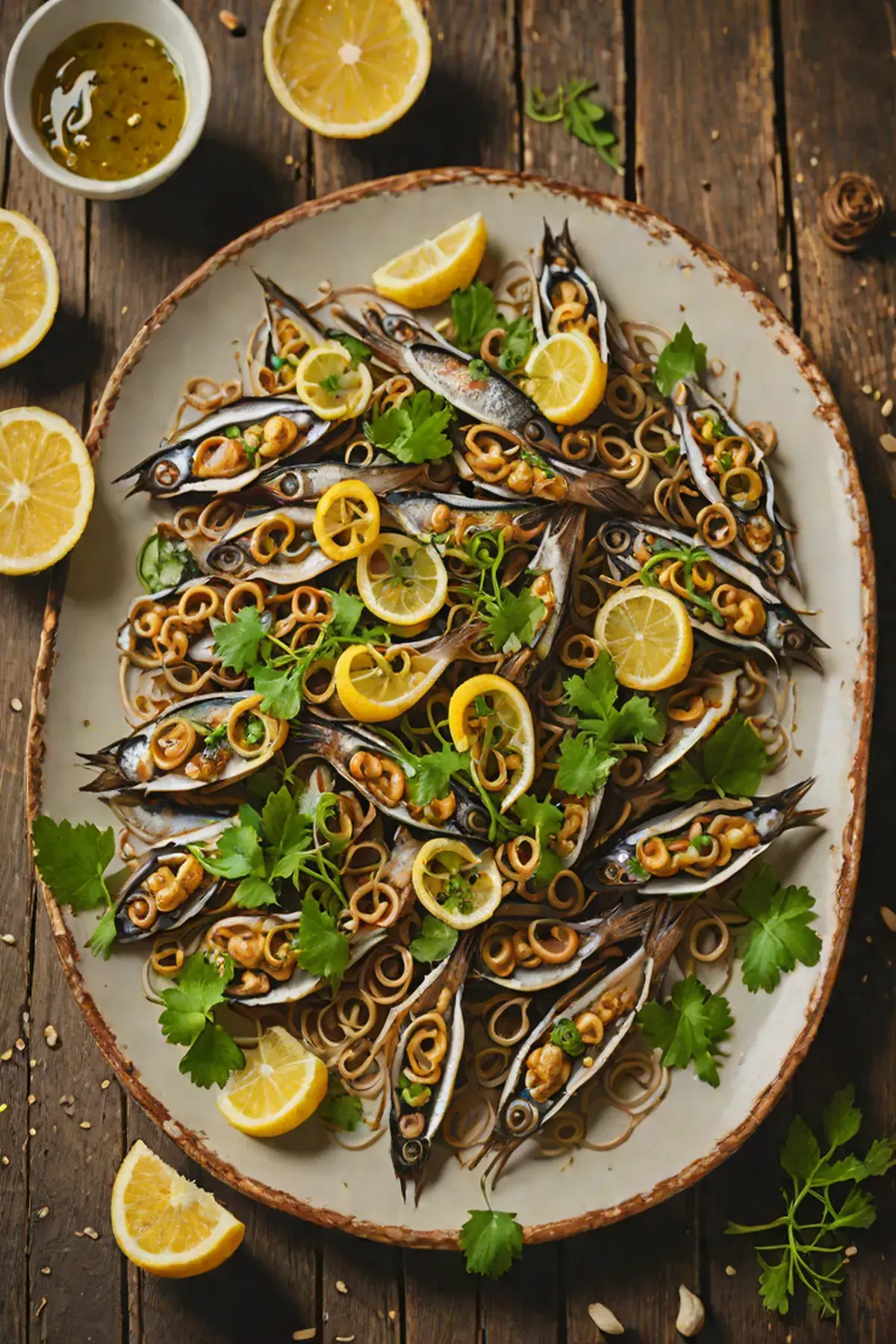 Roasted Anchovies with Lotus Root