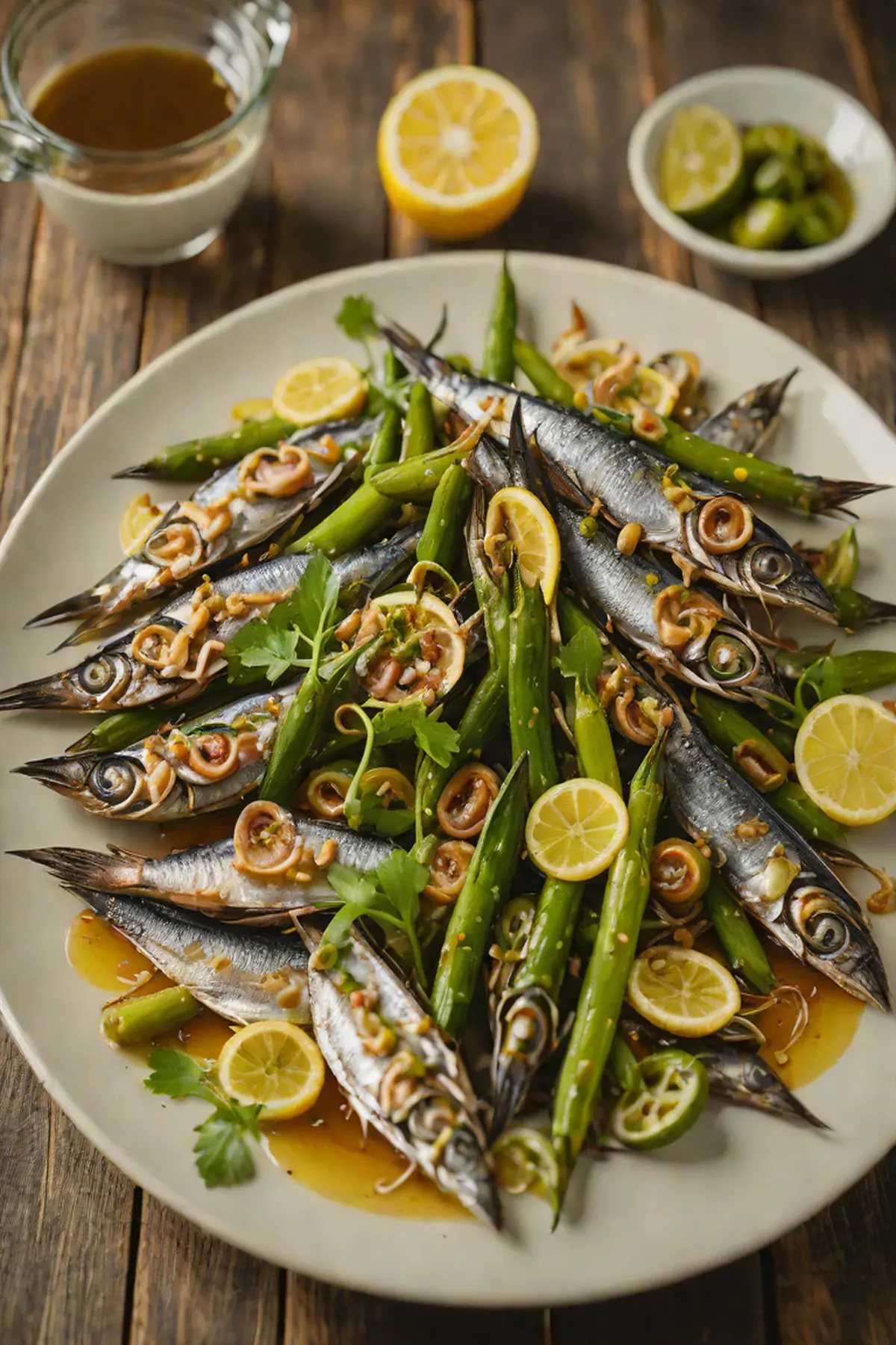 Roasted Anchovies with Okra