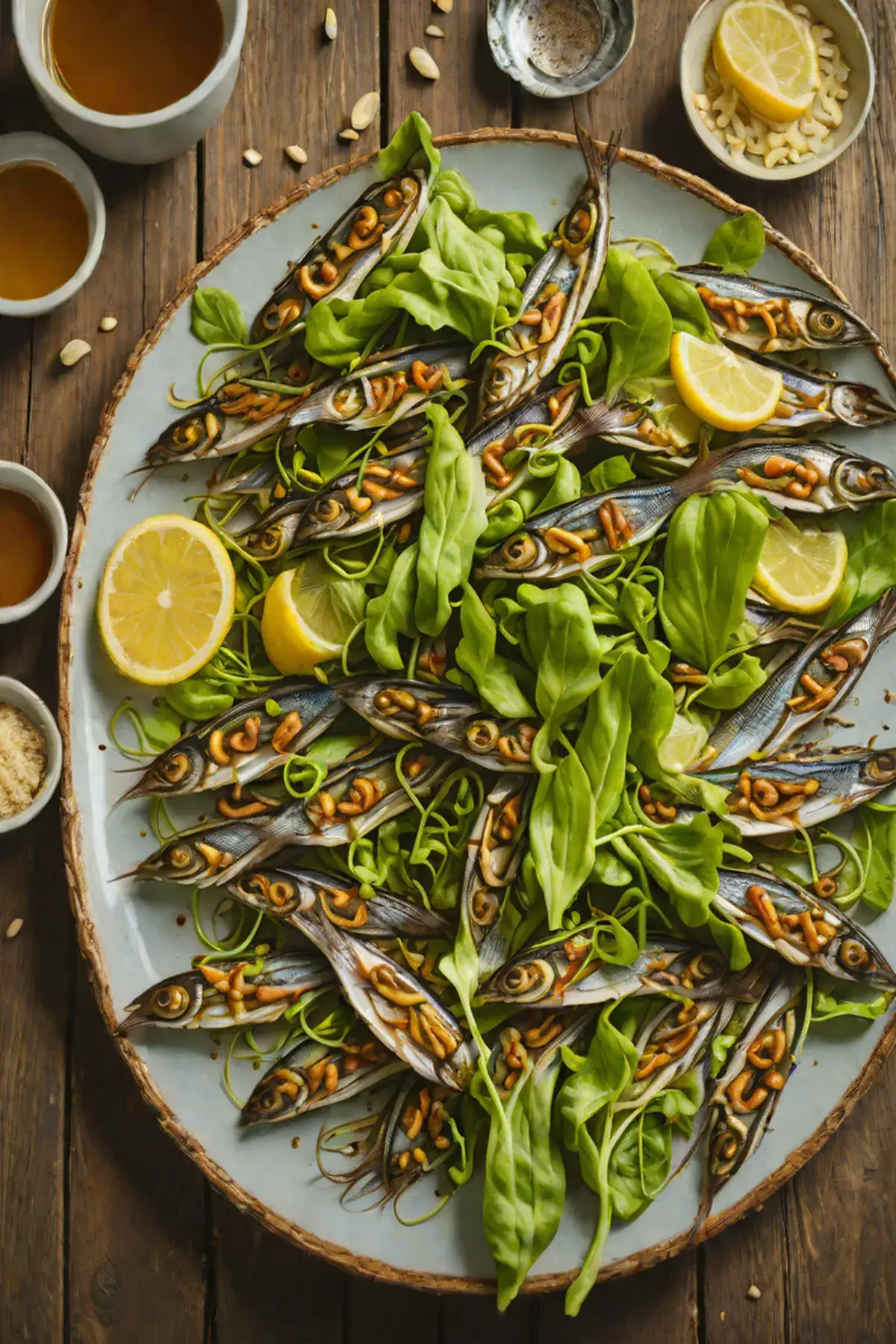 Roasted Anchovies with Pak Choi
