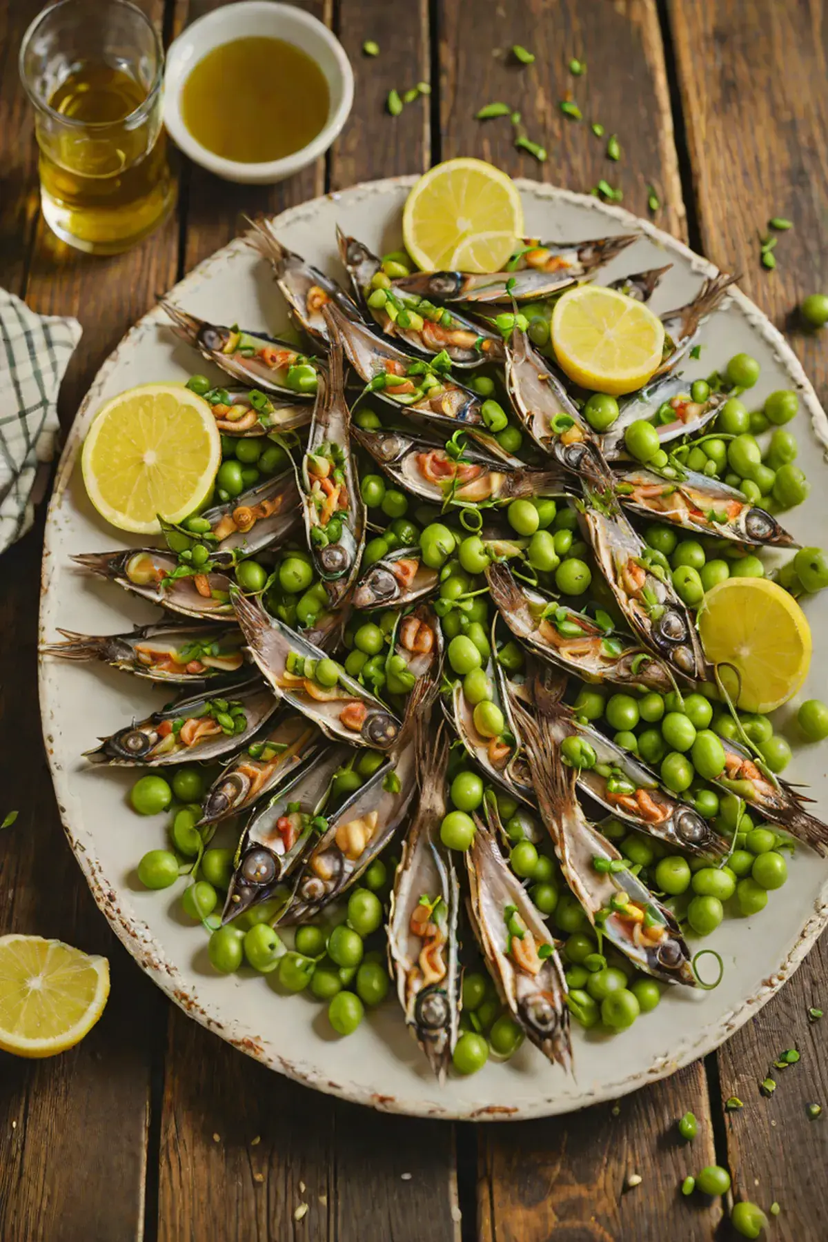 Roasted Anchovies with Pea