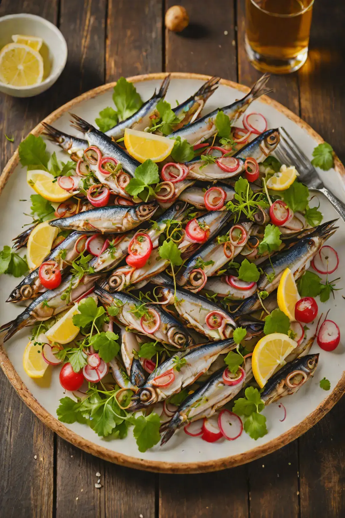 Roasted Anchovies with Radish