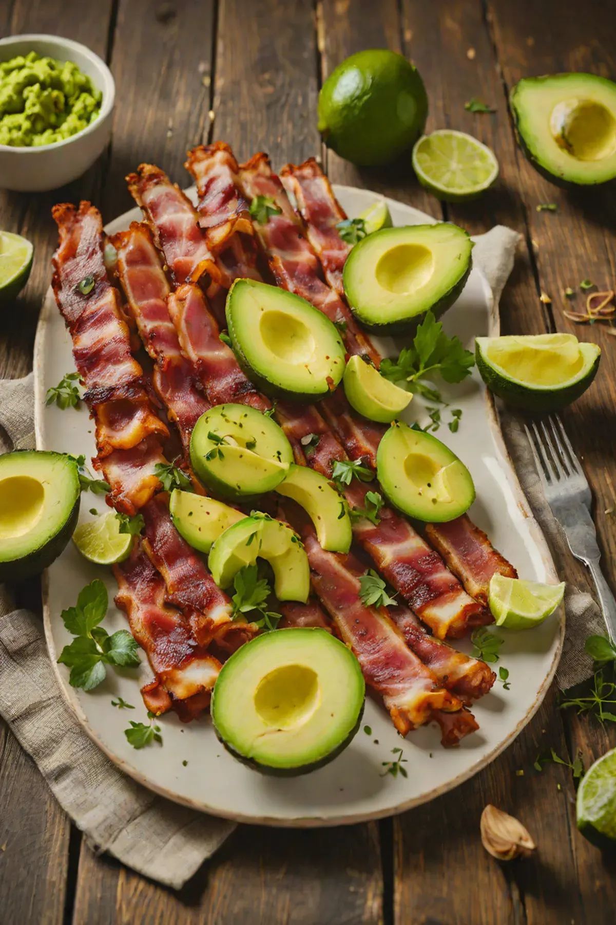 Roasted Bacon with Avocado