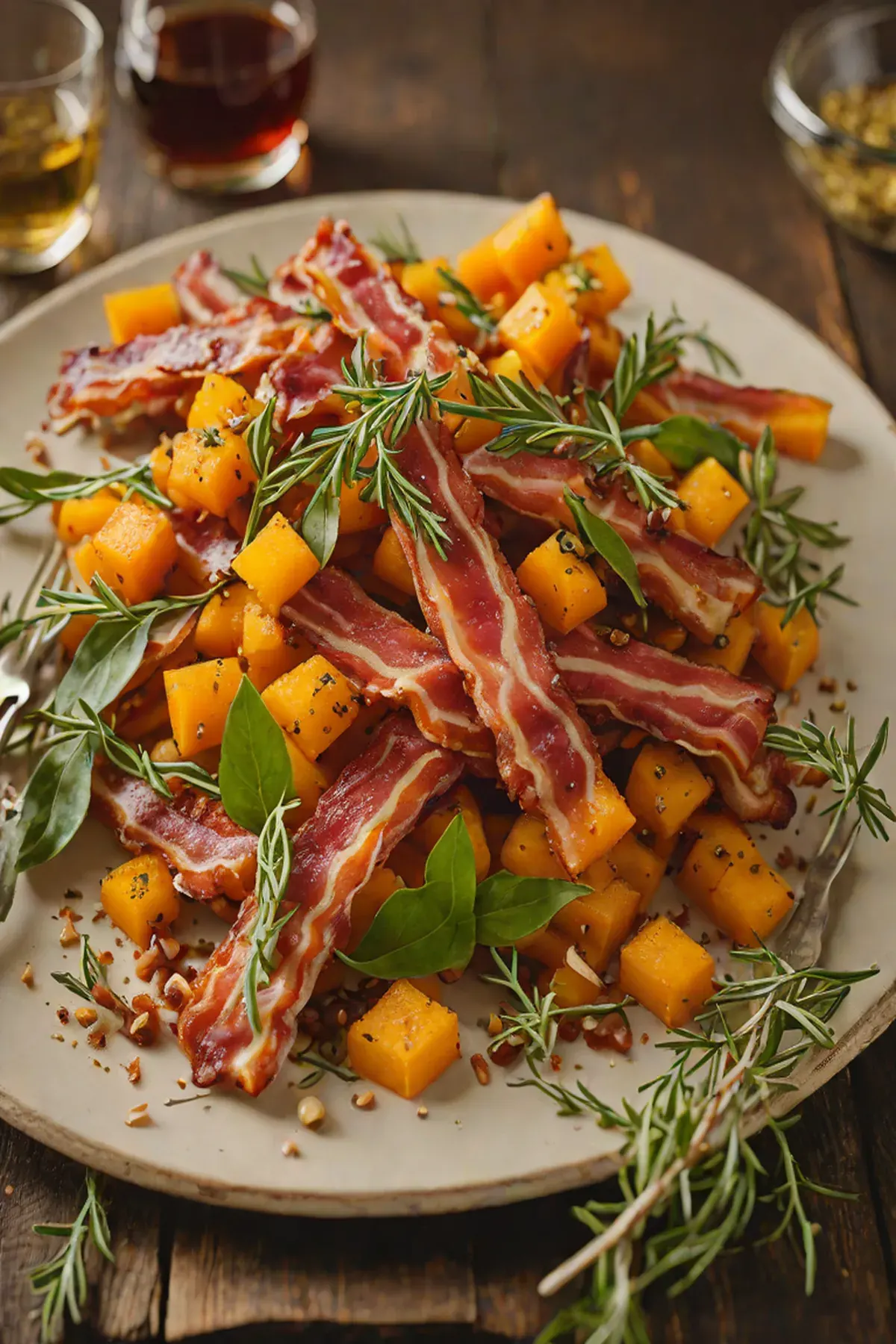 Roasted Bacon with Butternut Squash