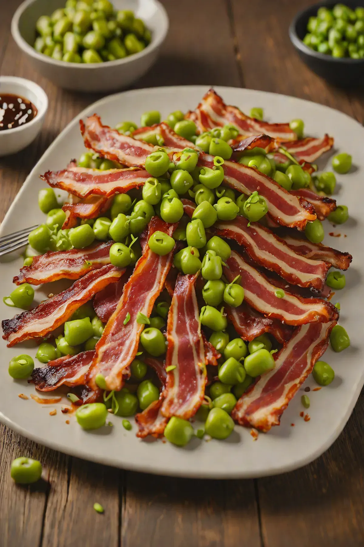Roasted Bacon with Edamame