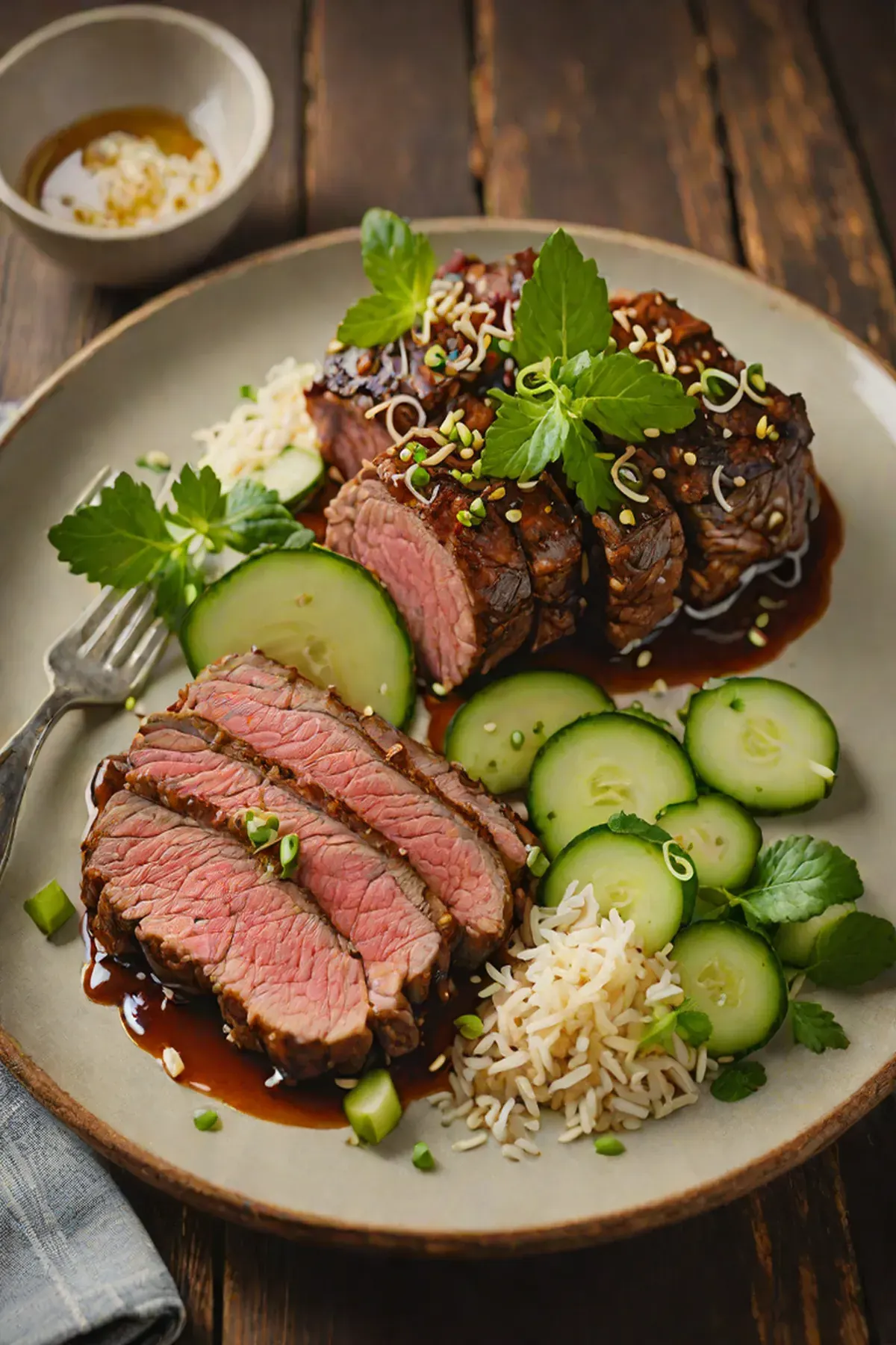 Roasted Beef with Cucumber