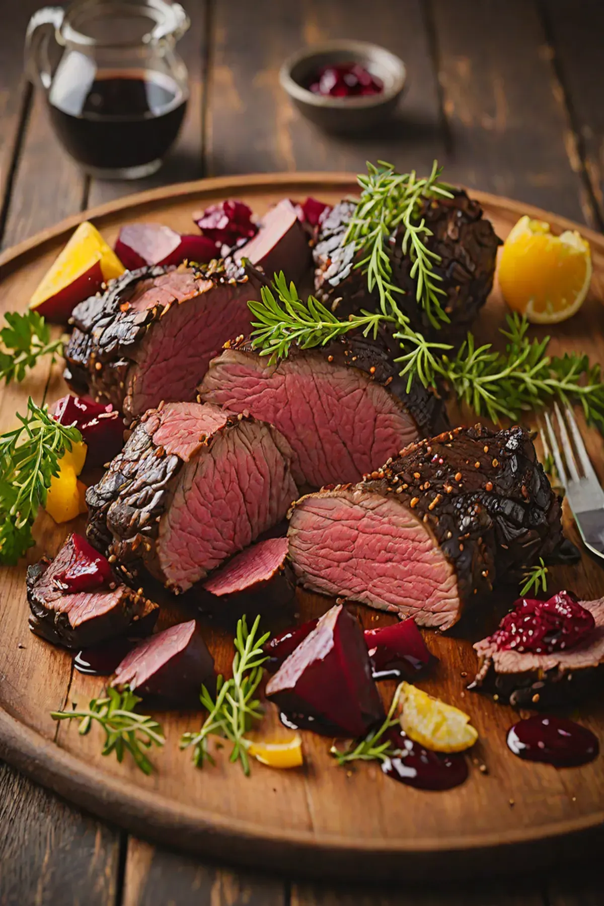 Roasted Bison with Beetroot