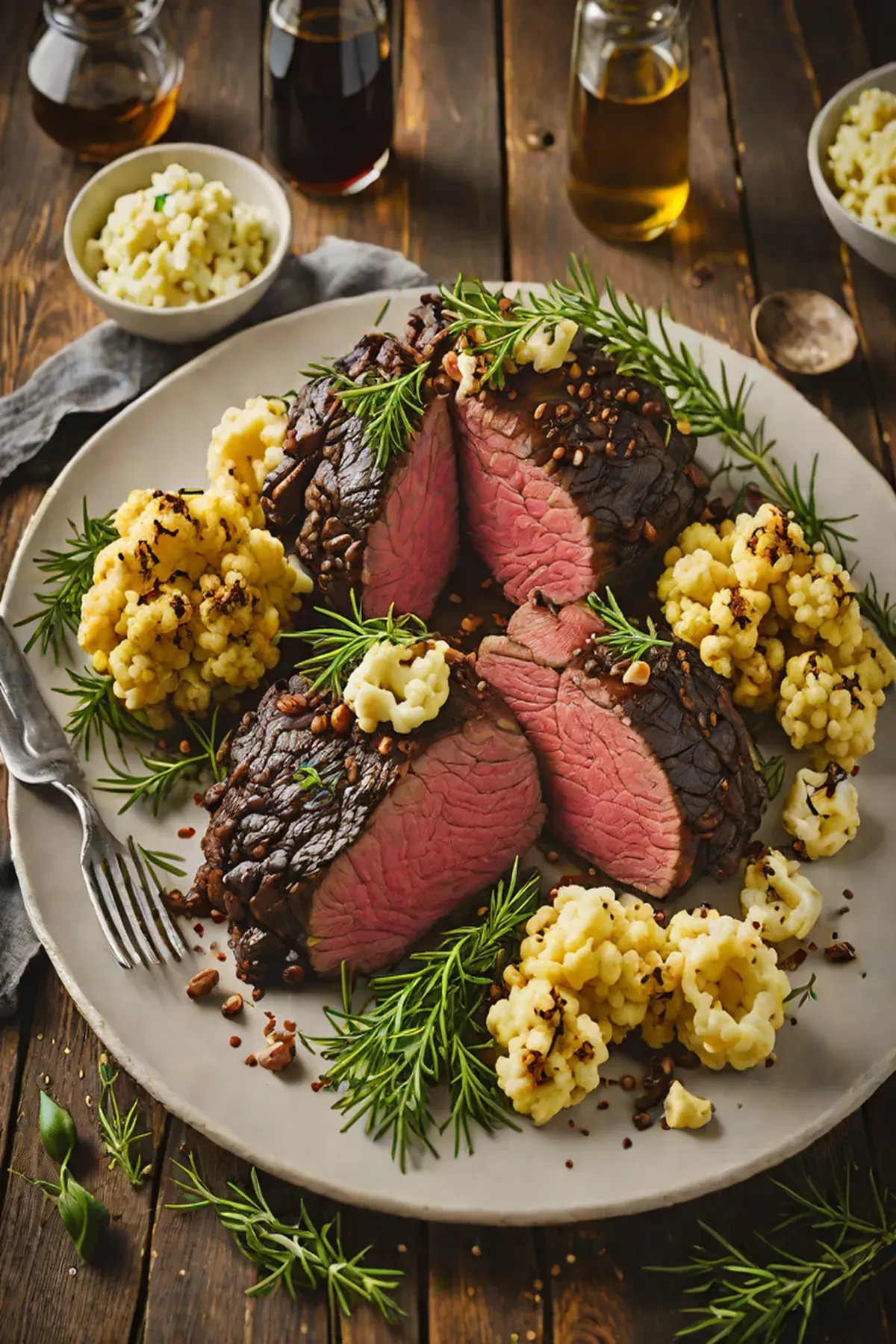 Roasted Bison with Cauliflower