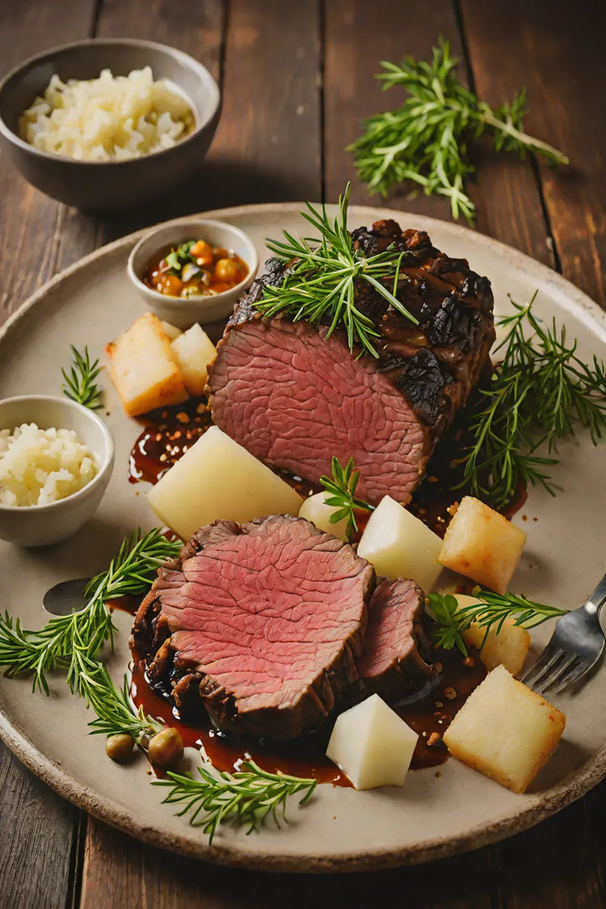 Roasted Bison with Daikon