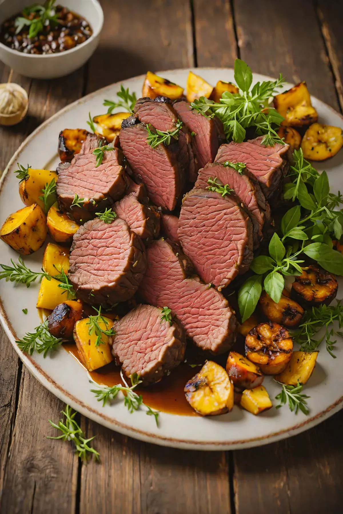 Roasted Bison with Plantain